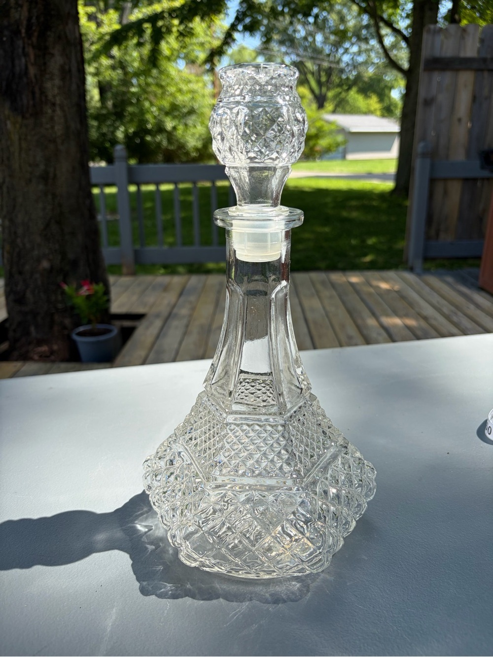 Anchor Hocking Wexford Decanter Vintage Bottle Original Stopper Captains Genie